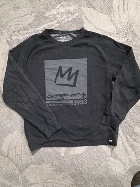 MAMMOTH MOUNTAIN Crewneck Sweatshirt Charcoal Gray Crown Graphic Youth Large